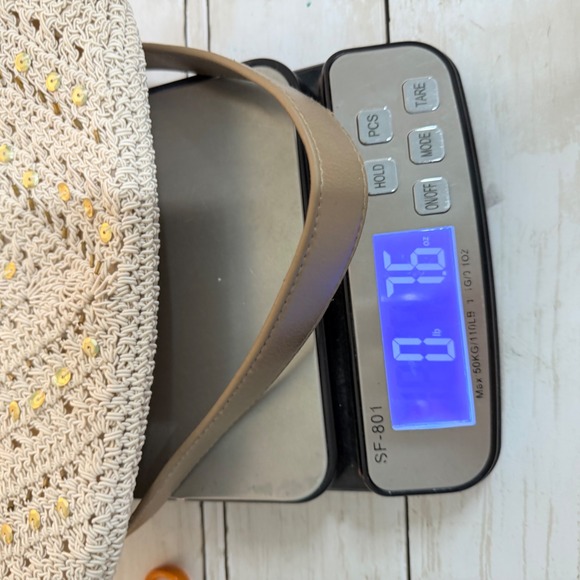 Vtg Y2K 90s Hobo Shoulder Bag Women S Cream Crochet Beaded Boho Summer Purse - Picture 12 of 12